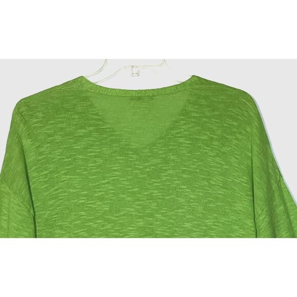 Eileen Fisher Grass Green Organic Linen Cotton Long Sleeve Tunic Sweater - Picture 8 of 10